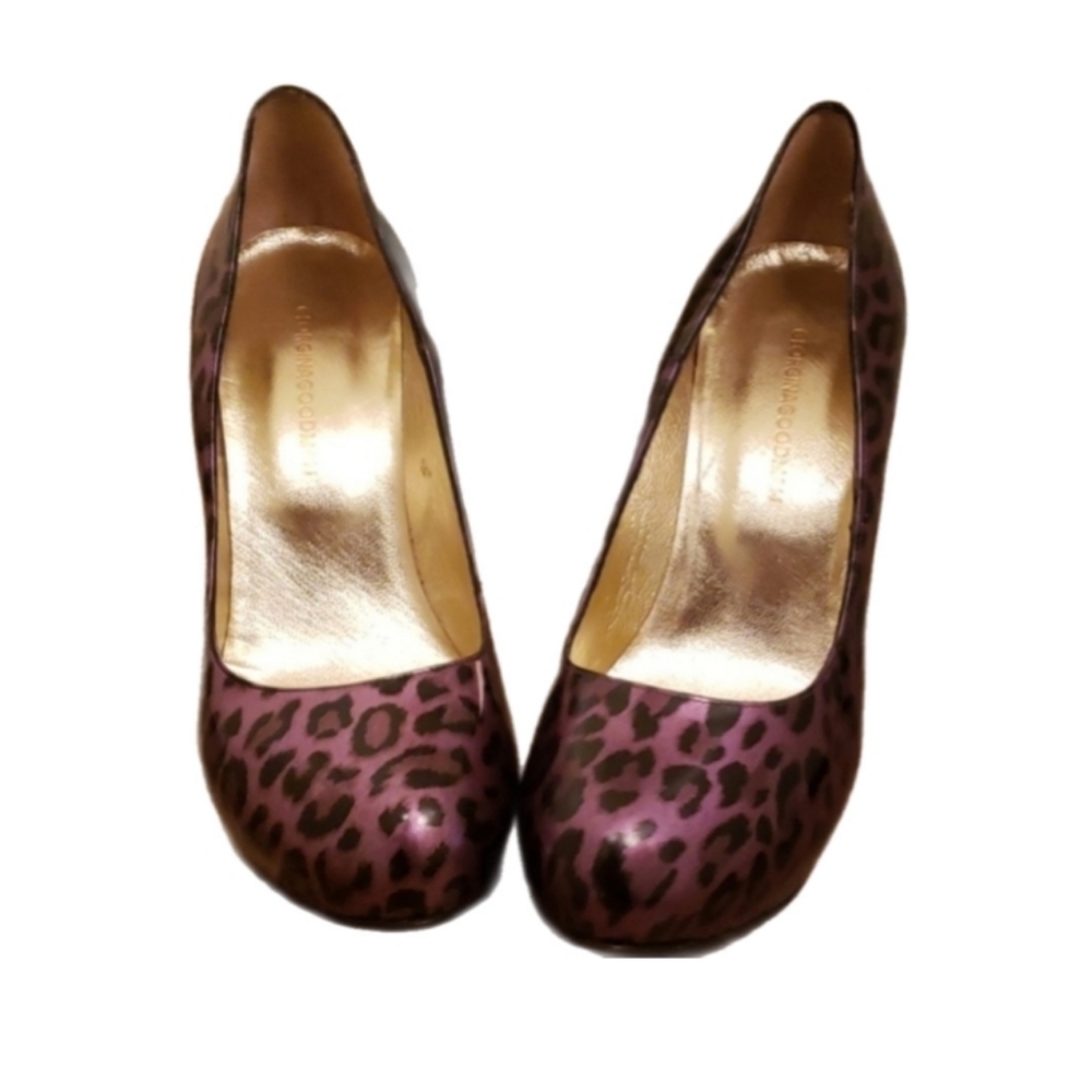 Georgina Goodman Purple Leopard Round Toe Pumps | Indie Sleaze Heels - Picture 2 of 7